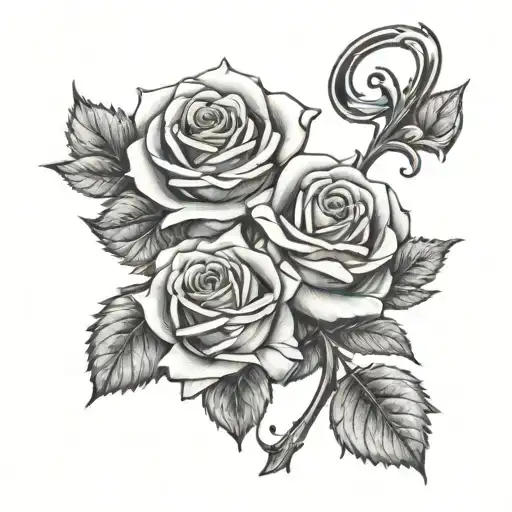 number 75, McKenzie, Roses, Hood, Forearm tattoo design tattoo design idea