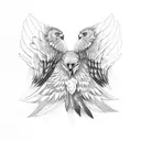 hawk spreading wings tattoo design idea