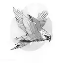 hawk spreading wings tattoo design idea