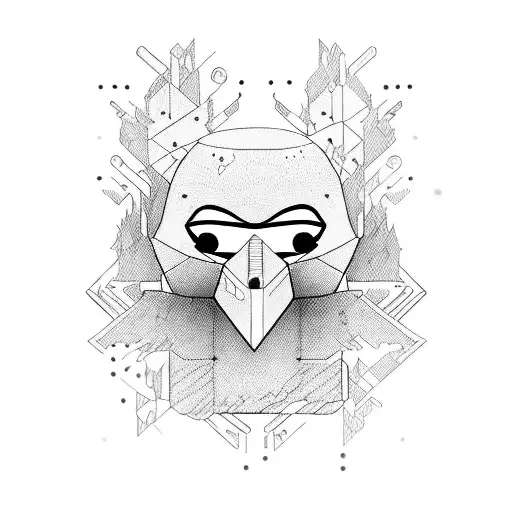 The wooden puppet is controlled by tapes of two audio cassettes that are placed above it tattoo design idea