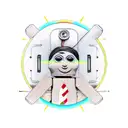 The wooden puppet is controlled by tapes of two audio cassettes that are placed above it tattoo design idea