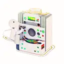 The wooden puppet is controlled by tapes of two audio cassettes that are placed above it tattoo design idea