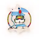 The wooden puppet is controlled by tapes of two audio cassettes that are placed above it tattoo design idea