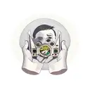 The wooden puppet is controlled by tapes of two audio cassettes that are placed above it tattoo design idea