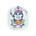 The wooden puppet is controlled by tapes of two audio cassettes that are placed above it tattoo design idea