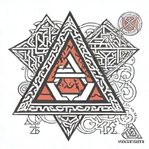 valknut pendant 3 triangles conected tattoo design idea