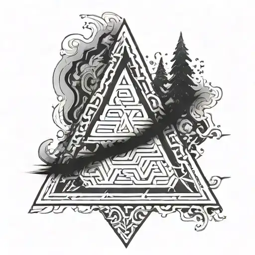valknut 3 triangle pendant tattoo design idea