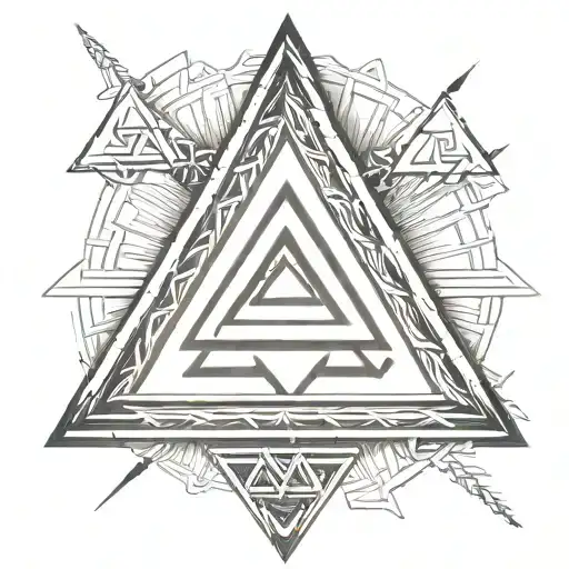 valknut pendant 3 triangles conected tattoo design idea