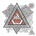 valknut pendant 3 triangles conected tattoo design idea