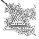 valknut pendant 3 triangles conected tattoo design idea