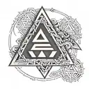 valknut pendant 3 triangles conected tattoo design idea