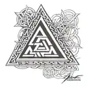 valknut pendant 3 triangles conected tattoo design idea