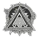 valknut pendant 3 triangles conected tattoo design idea