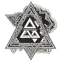 valknut pendant 3 triangles conected tattoo design idea