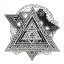 valknut pendant 3 triangles conected tattoo design idea