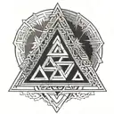 valknut pendant 3 triangles conected tattoo design idea