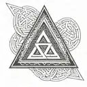 valknut pendant 3 triangles conected tattoo design idea
