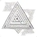 valknut pendant 3 triangles conected tattoo design idea