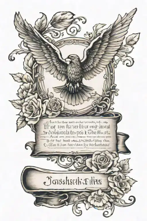 Joshua 1:9 bible verse written tattoo design idea