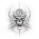 twisted one blasphemous tattoo design idea