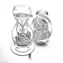 broken hourglass question mark tattoo design idea