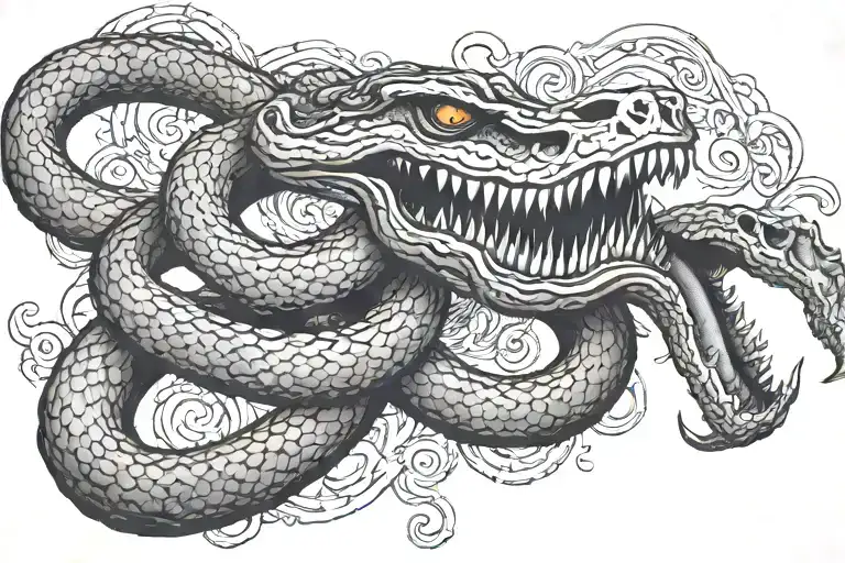 rattled snake slithering around AR 15 don't tread on me tattoo design idea