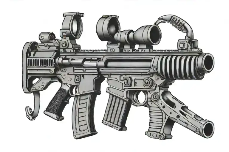 AR 15 Rifle tattoo design idea