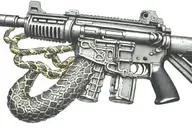 rattled snake wrappped around AR 15 rifle tattoo design idea