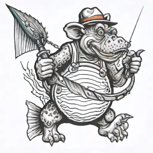 Alf fishing  tattoo design idea