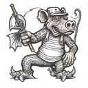 Alf fishing  tattoo design idea