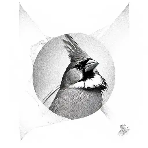 red cardinal  tattoo design idea