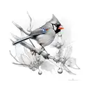 red cardinal and blue jay tattoo design idea