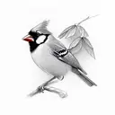 red cardinal and blue jay tattoo design idea