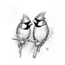 red cardinal and blue jay tattoo design idea