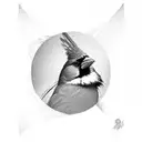 red cardinal  tattoo design idea