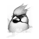 red cardinal  tattoo design idea