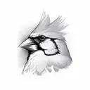 red cardinal  tattoo design idea