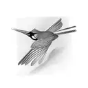 red cardinal  tattoo design idea