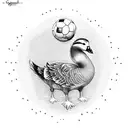 Demarai Gray as a Goose by a corner flag holding a soccer ball Tattoo tattoo design idea