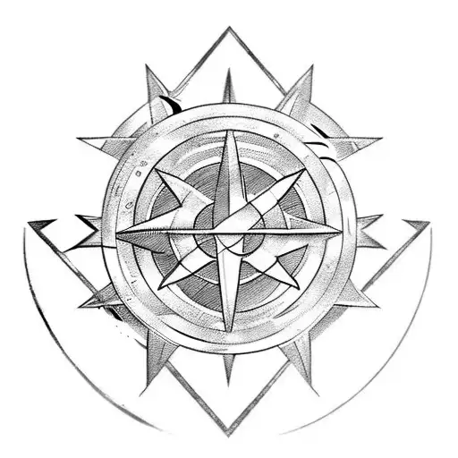 Superman, compass, sword tattoo design idea