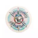 Thin circle line with coordinates tattoo design idea