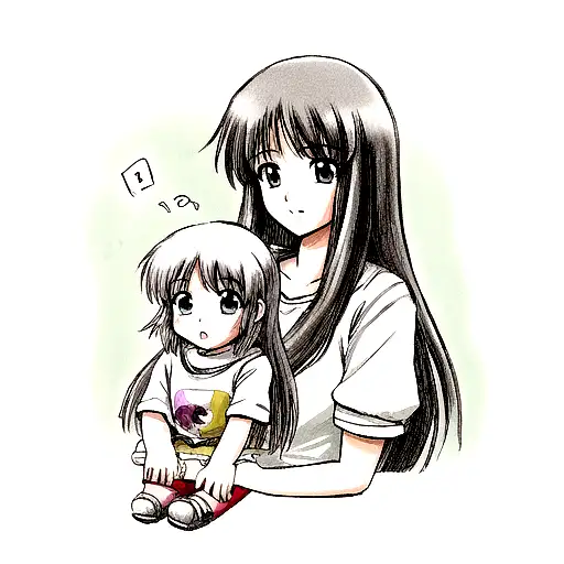 dad and daughter  tattoo design idea