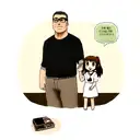 dad and daughter  tattoo design idea