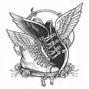 wings on ankles like shackles tattoo design idea