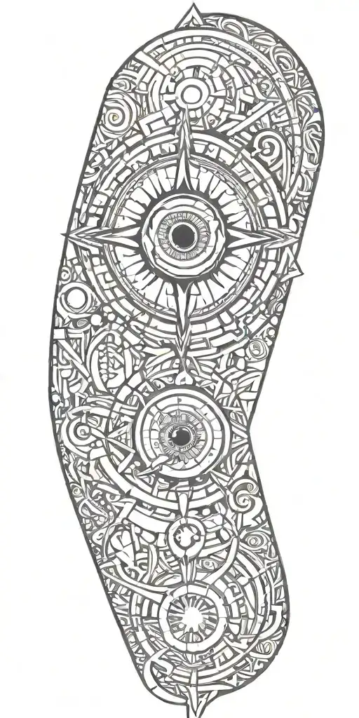 A flashlight with an eye inside representing perception tattoo design idea