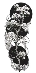 A tattoo design combining elements of philosophy and nature philosophy, such as a tree of knowledge intertwined with philosophical symbols tattoo design idea