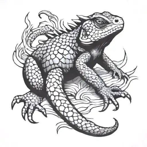 Australia  reptile tattoo design idea