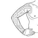 symmetric circuit terminators with stipling and crosshatching forming a band tattoo design idea