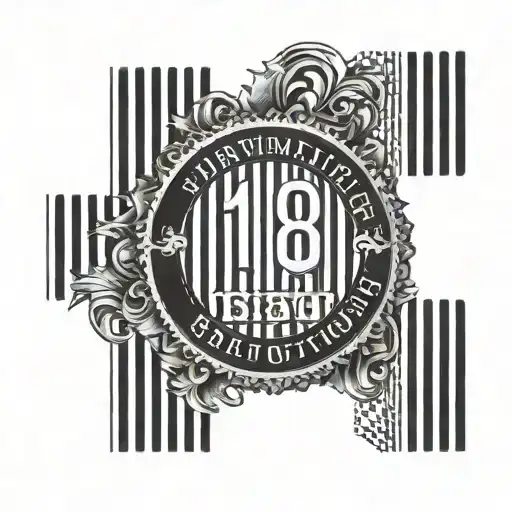 Create a barcode design using the soldier's regimental number and birthdate tattoo design idea