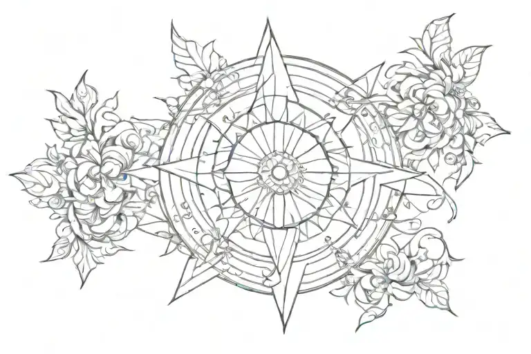 saturn moon vines star mandala design inspired tattoo design idea